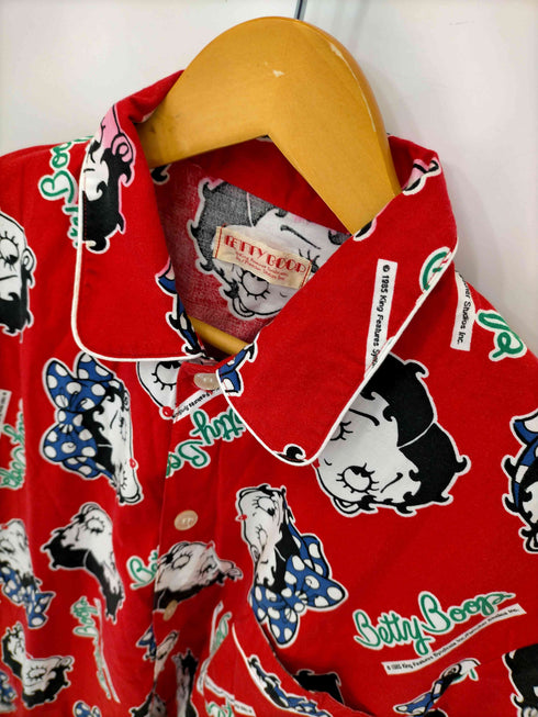 ベティー BETTY BOOP 80S~90S 総柄コットンパジャマシャツ メンズ