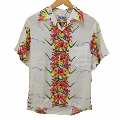 KILAUEA ハワイ製 花柄 レーヨンアロハシャツ メンズ import:XS