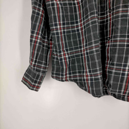 ノーティカ NAUTICA 90s 香港製 ポケットワンポイントロゴ刺繍チェックシャツ メンズ import:XL