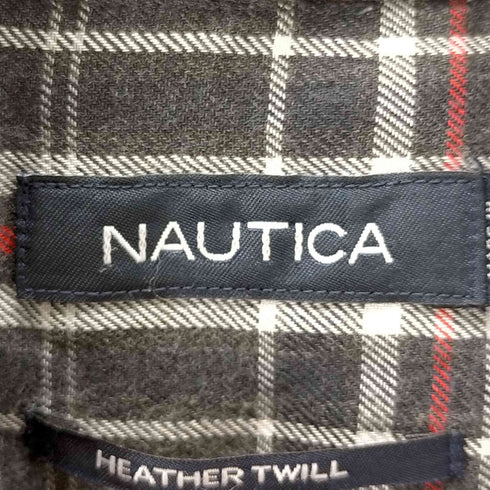 ノーティカ NAUTICA 90s 香港製 ポケットワンポイントロゴ刺繍チェックシャツ メンズ import:XL