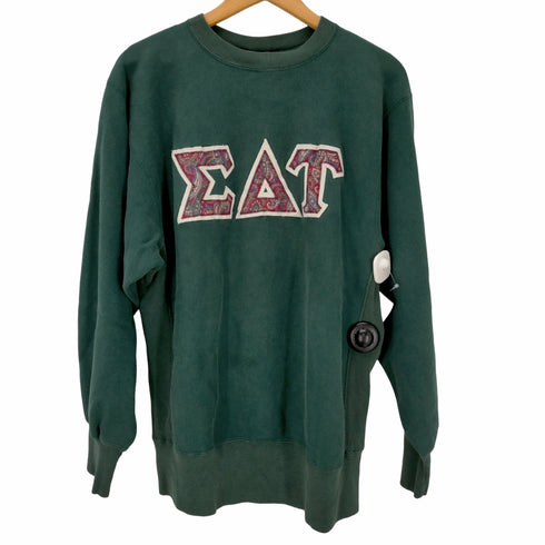 チャンピオン Champion 刺繍タグ REVERSE WEAVE USA製 EAT ペイズリーワッペン スウェット ギリシャ文字 メンズ import:XL