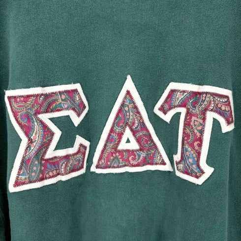 チャンピオン Champion 刺繍タグ REVERSE WEAVE USA製 EAT ペイズリーワッペン スウェット ギリシャ文字 メンズ import:XL