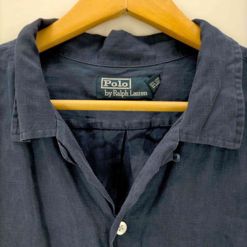 ポロバイラルフローレン Polo by RALPH LAUREN 裾ポニー刺繍 リネン シルク 開襟 半袖シャツ メンズ JPN:XL