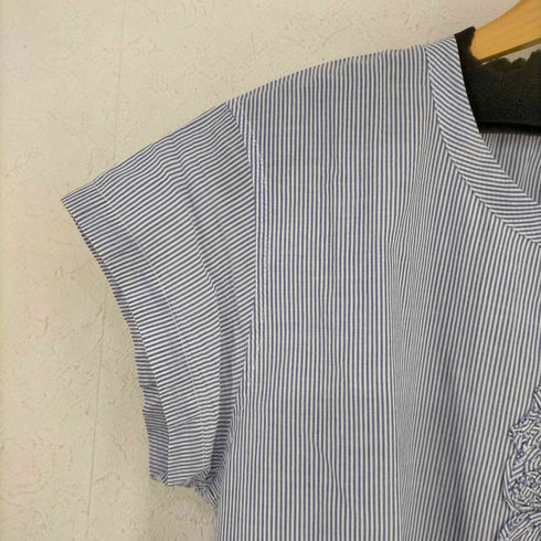 ズッカ ZUCCa フリルデザイン ストライプブラウス レディース JPN:M