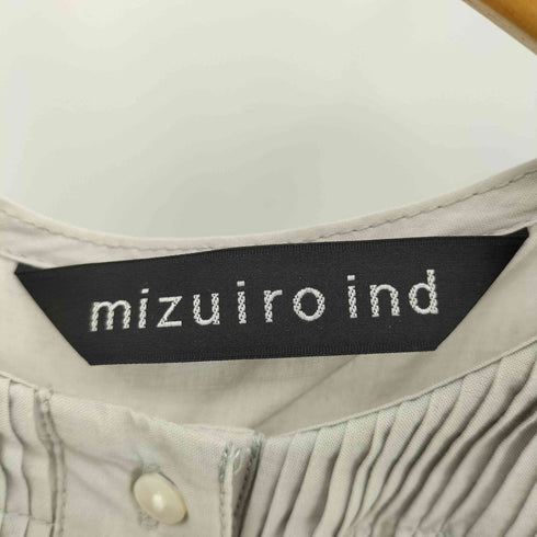 ミズイロインド mizuiro ind 21SS コットンピンタックノースリーブシャツ レディース