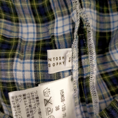 マッキントッシュフィロソフィー MACKINTOSH PHILOSOPHY チェック リネンブラウス レディース JPN:38