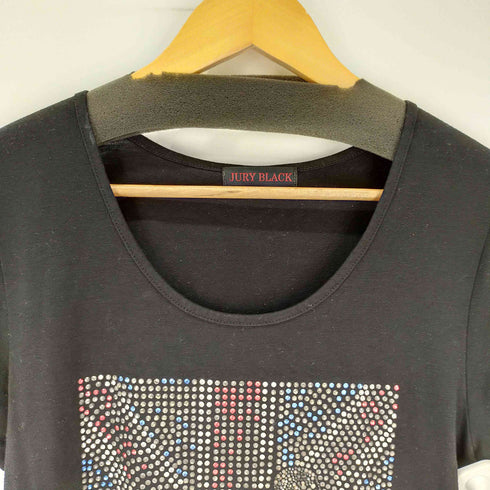 ジュリーブラック JURY BLACK ラインストーン UネックTシャツ Y2K メンズ ONE SIZE