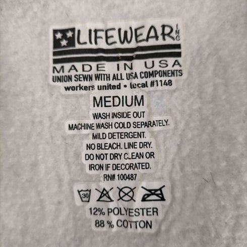 ライフウェア LIFEWEAR USA製 REVERSE WEAVE 霜降りクルーネックスウェット メンズ JPN:M