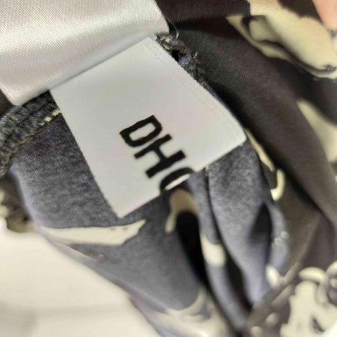 ディーホリック DHOLIC ノーカラーマキシ半袖ワンピース 花 ハイビスカス レディース