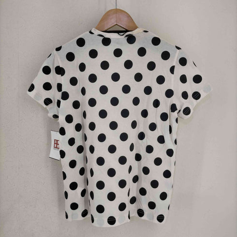トリココムデギャルソン tricot COMME des GARCONS コットン ドット柄 クールネックTシャツ レディース