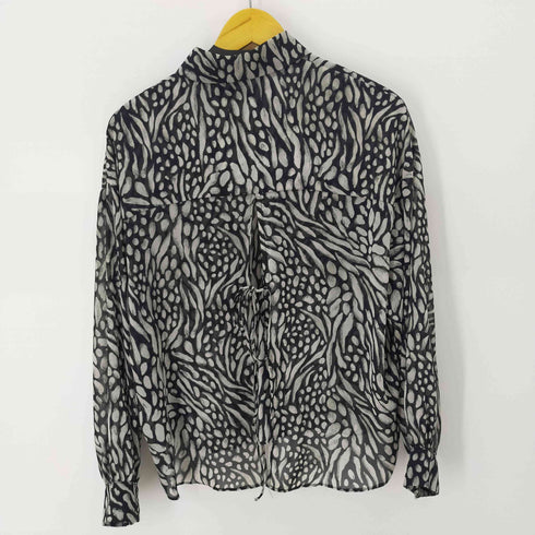 ザラ ZARA ゼブラ調 シャツブラウス フラップポケット レディース import:M