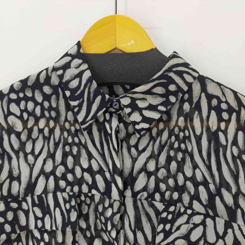ザラ ZARA ゼブラ調 シャツブラウス フラップポケット レディース import:M