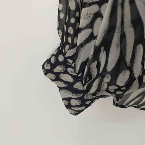 ザラ ZARA ゼブラ調 シャツブラウス フラップポケット レディース import:M