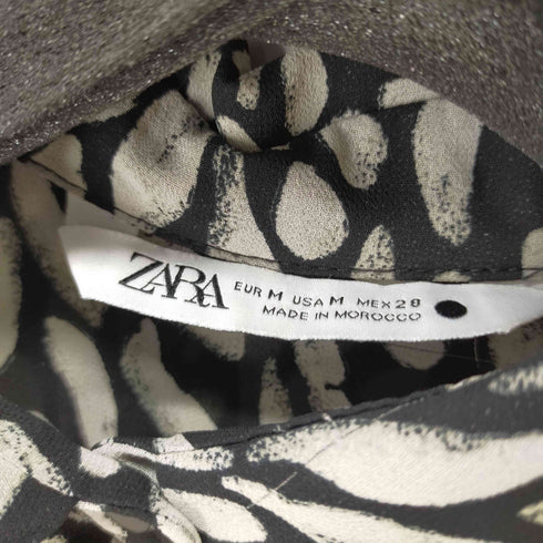 ザラ ZARA ゼブラ調 シャツブラウス フラップポケット レディース import:M