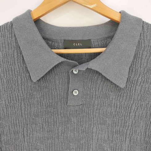 CLEL Jacquard Loose Short Sleeve Knit Polo Shirt ジャガード ルーズスリーブ ニットポロシャツ メンズ JPN:XS