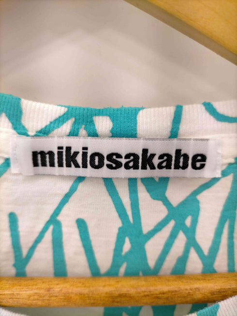 ミキオサカベ Mikiosakabe 愛☆まどんな BIG-Tシャツ 白×パーリー柄発泡プリント レディース