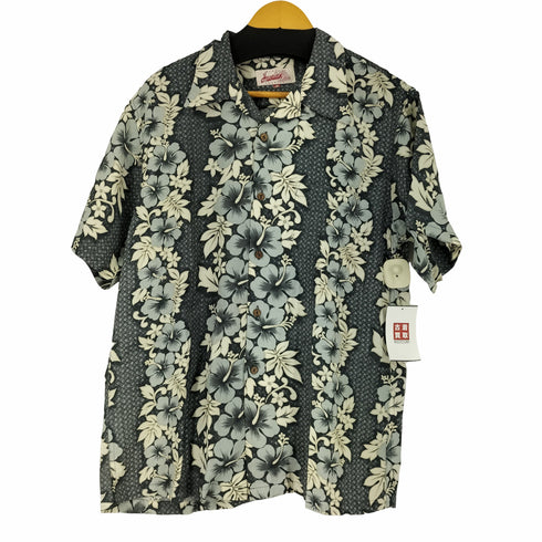 ALOHA HAWWAIIAN TROPICAL レーヨン ココナッツボタン 総柄 S/S アロハシャツ メンズ