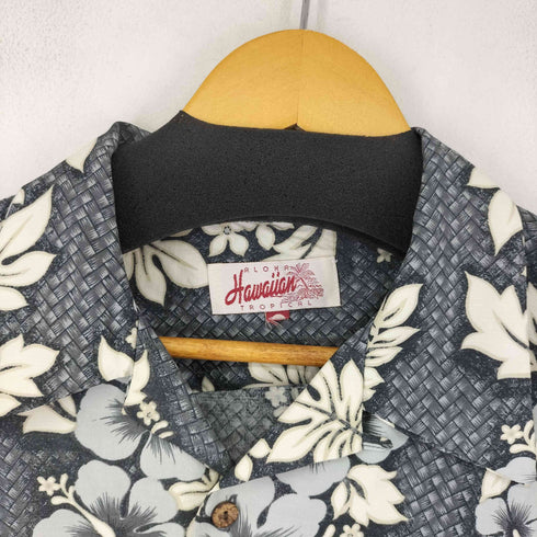 ALOHA HAWWAIIAN TROPICAL レーヨン ココナッツボタン 総柄 S/S アロハシャツ メンズ
