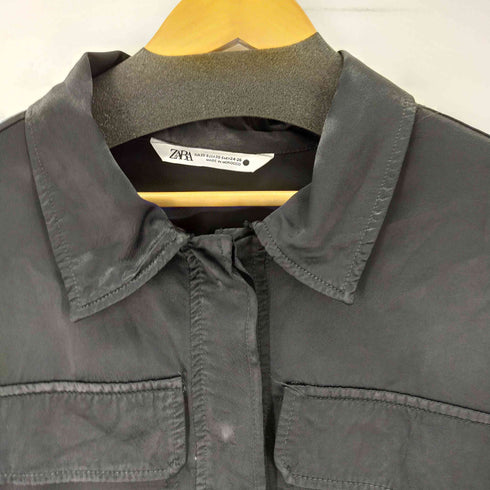 ザラ ZARA 2ポケットノースリーブシャツベスト ドローコード レディース JPN:XS