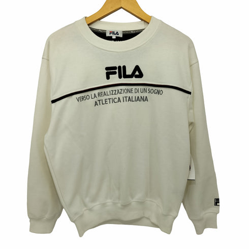 フィラ FILA フロントロゴ刺繍クルーネックスウェット メンズ M