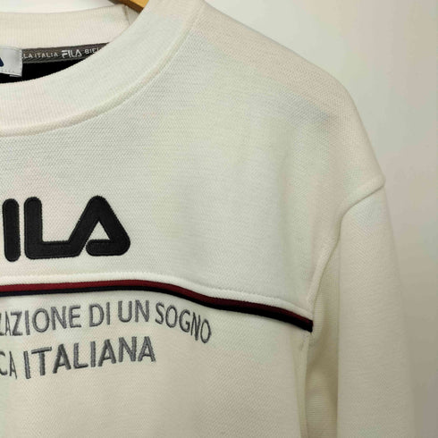 フィラ FILA フロントロゴ刺繍クルーネックスウェット メンズ M