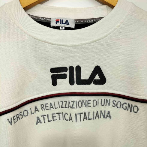 フィラ FILA フロントロゴ刺繍クルーネックスウェット メンズ M
