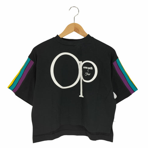 オーシャンパシフィック OP ocean pacific フロントロゴプリント アームストライプ クルーネックTシャツ レディース FREE