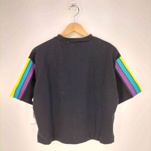 オーシャンパシフィック OP ocean pacific フロントロゴプリント アームストライプ クルーネックTシャツ レディース FREE