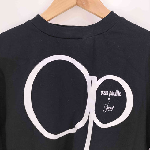 オーシャンパシフィック OP ocean pacific フロントロゴプリント アームストライプ クルーネックTシャツ レディース FREE