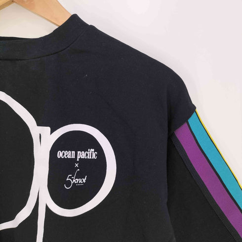 オーシャンパシフィック OP ocean pacific フロントロゴプリント アームストライプ クルーネックTシャツ レディース FREE