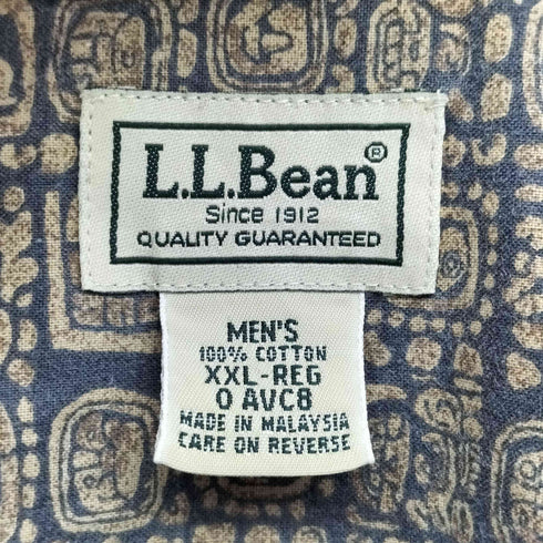 エルエルビーン L.L.Bean QUALITY GUARANTEED 総柄 S/S シャツ メンズ import:XXL