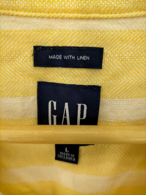 ギャップ Gap リネン混 S/S オープンカラーシャツ ストライプ メンズ JPN:L