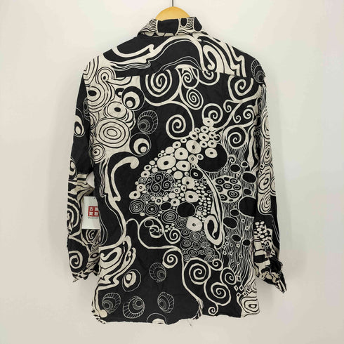 ヴェルサーチ VERSACE ドナテラ期 総柄 L/S オープンカラー シルク シャツ メンズ