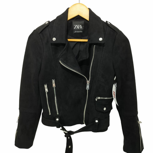 ザラ ZARA スエードダブルライダースジャケット レディース XS