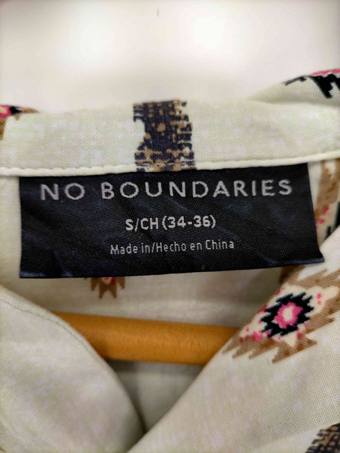 フメイ no boundaries ネイティブ柄 レーヨン S/S オープンカラーシャツ メンズ 34-36