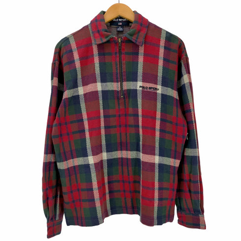 ポロスポーツラルフローレン POLO SPORT RALPH LAUREN L/S チェック柄ハーフジップシャツ メンズ JPN:M