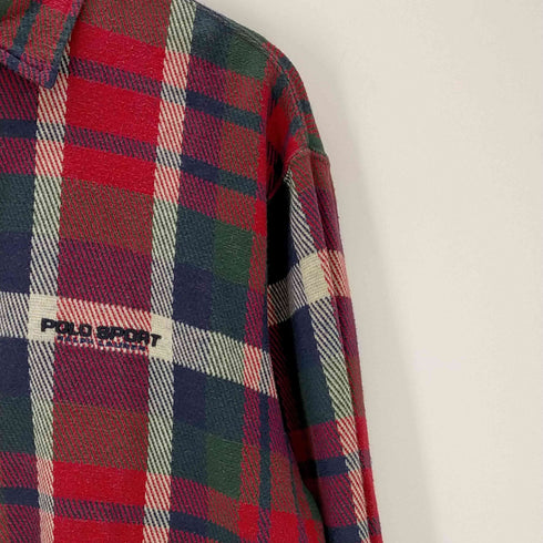 ポロスポーツラルフローレン POLO SPORT RALPH LAUREN L/S チェック柄ハーフジップシャツ メンズ JPN:M