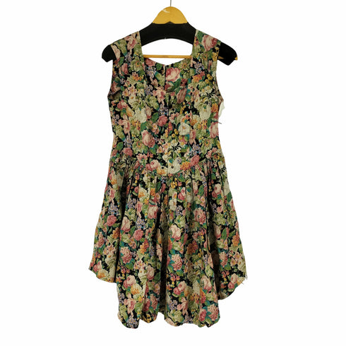 70s OPTIジッパー 花柄ワンピース レディース