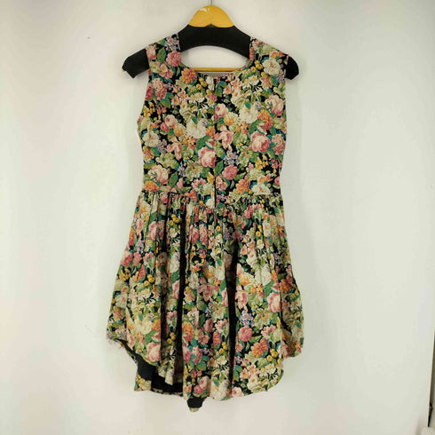 70s OPTIジッパー 花柄ワンピース レディース