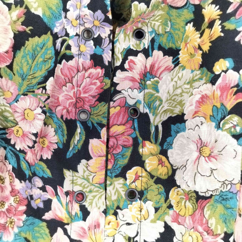 70s OPTIジッパー 花柄ワンピース レディース