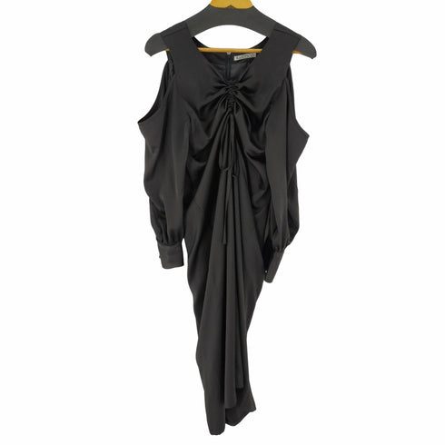 ランデブー randeboo Sensual shiring dress ギャザーリボン 肩だしワンピース サテン調 レディース FREE