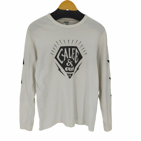 キャリー CALEE ダイヤロゴプリント 袖プリ イナズマ 雷 L/S TEE メンズ import:M