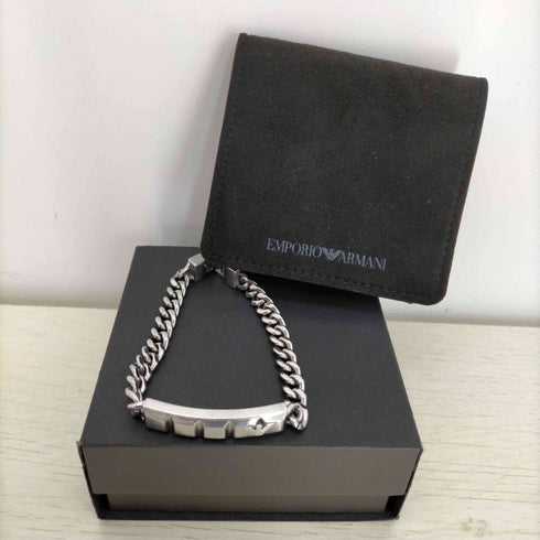 エンポリオアルマーニ EMPORIO ARMANI STEEL製 チェーンブレスレット IDブレスレット メンズ