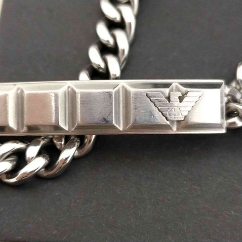 エンポリオアルマーニ EMPORIO ARMANI STEEL製 チェーンブレスレット IDブレスレット メンズ