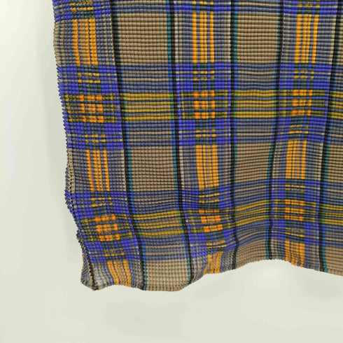 T. ISSEY MIYAKE PLEATS 90-2000s タータンチェック ワッフルプリーツ ボトルネック カットソー レディース JPN:3
