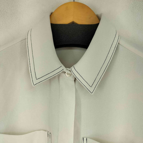 ザラ ZARA コントラスト トップステッチ シャツ レディース import:S