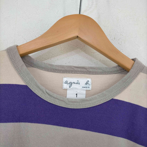 アニエスベー agnes b. PARIS コットン ボーダー クールネックTシャツ レディース JPN:1