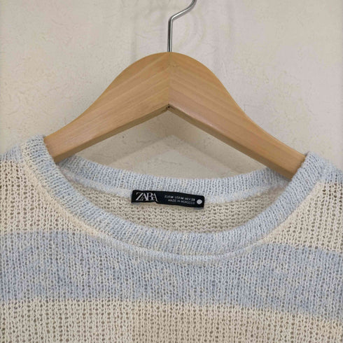 ザラ ZARA コットンポリ ボーダー サマーニット レディース JPN:M