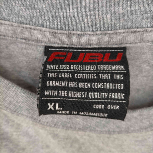 フブ FUBU 90-00s MADE IN MOZAMBIQUE バスケットボールチーム 発泡プリント L/Sカットソー BBOY メンズ import:XL