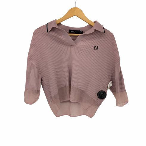 フレッドペリー FRED PERRY Sheer Trim Knitted Shirt レディース DE:36